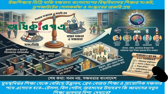 উচ্চশিক্ষায় ডিগ্রি নাকি দক্ষতা? বাংলাদেশের বিশ্ববিদ্যালয় শিক্ষার সংকট, ড্রপআউটের গোলকধাঁধা ও সংস্কারের জরুরি প্রশ্ন